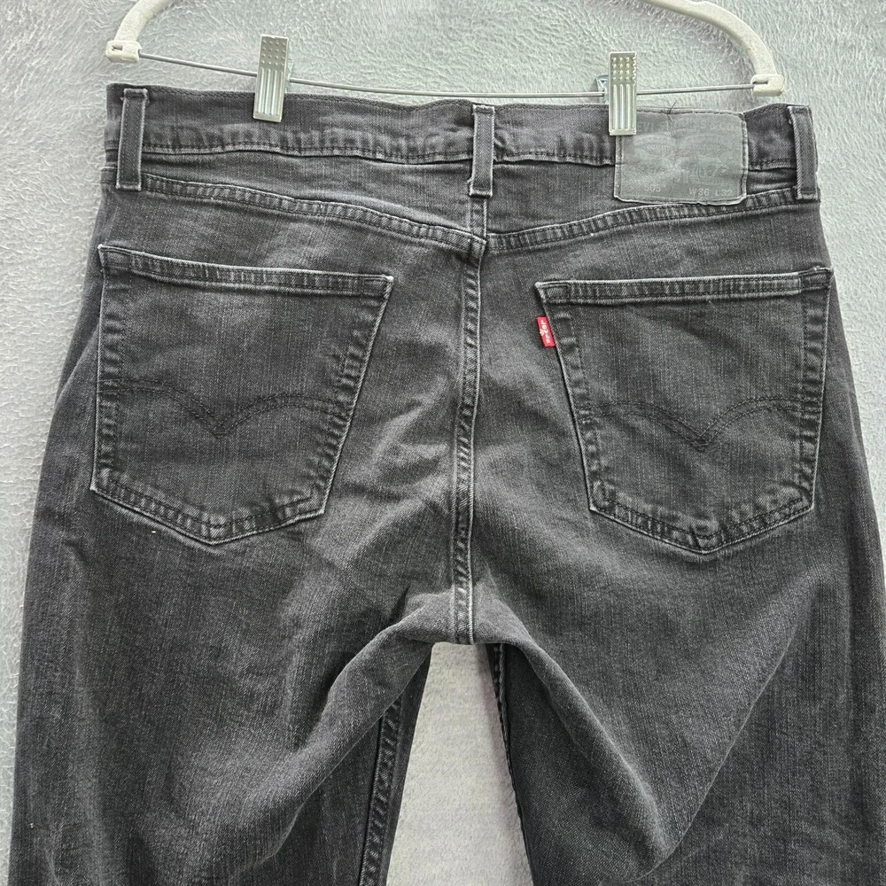 Levi's 505 Men Jeans 36X32 Black Regular Fit Straight Mid Rise‎ Cotton Elastane